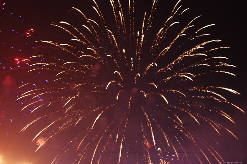 Festive fireworks display free photo