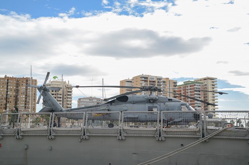 Army helicopter ship deck free photo