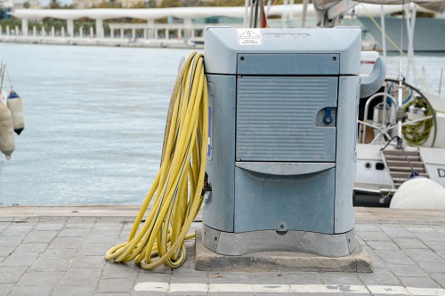 Dock water hose and station free photo