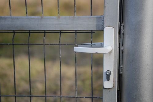 Lock on metal fence free photo