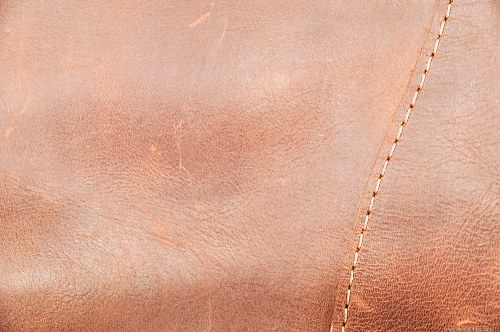 Brown leather with sewing free photo