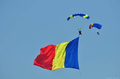 skydivers and flag free photo